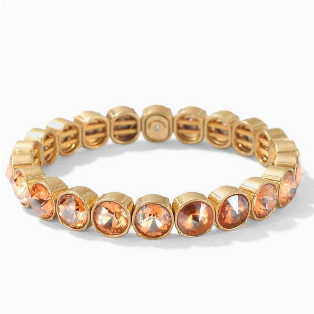 Stella & Dot Vida gold and peach Stretch Bracelet